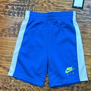 Nike Kids Royal Blue Shorts with Neon Green Logo